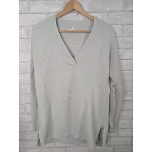 Haven Women's Large Sweater Mint Green Part Cashmere V-neck L Well Within